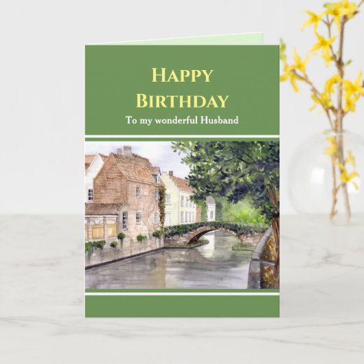 Voor echtgenoot op de geboortedag Brugge België Wa Kaart (Gele Bloem)