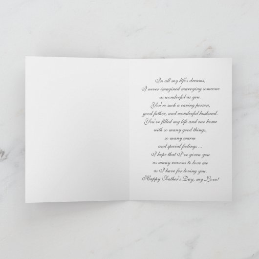 Voor echtgenoot op de Vaderdag op de douanekaart Kaart (Binnen)