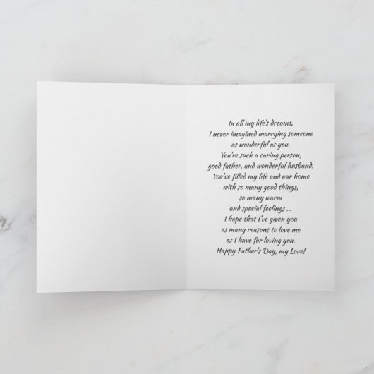 Voor echtgenoot op de Vaderdag op de douanekaart Kaart (Binnen)