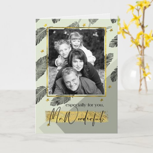 Voor echtgenoot op Vaderdag Aangepaste fotokaarten Kaart (Gele Bloem)