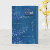 Voor echtgenoot op Vaderdag blauw lederen patroon Kaart (Gele Bloem)