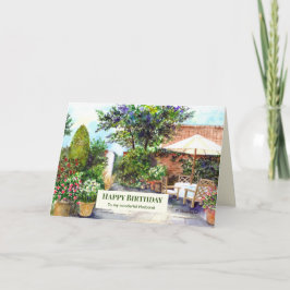 Voor echtgenoot op verjaardag terras van The Manor Kaart