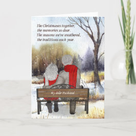 voor echtgenoot senioren koppel kerst winter feestdagen kaart