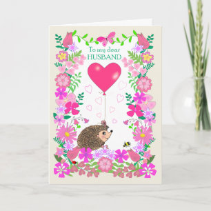 Voor echtgenoot Valentijn met een knuffel egel Kaart