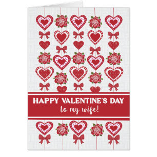 Voor echtgenote Valentijnsdag Rode Rozen Harten St