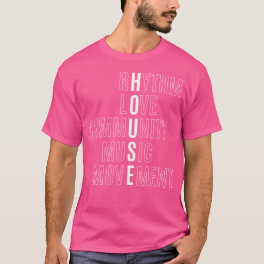 Voor EDM Fan - Raver - House - Rhythm Love Muziek T-shirt (Voorkant)