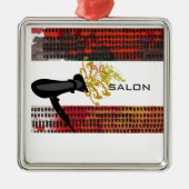 Voor een Abstracte bladerdroger met haarstijllijst Metalen Ornament (Voorkant)