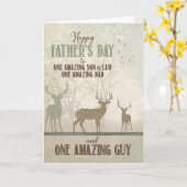 voor een AMAZING Son in Law Vaderdag Forest Deer Kaart (Gele Bloem)