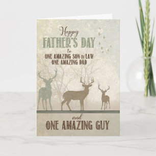voor een AMAZING Son in Law Vaderdag Forest Deer Kaart