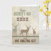 voor een Amazing Son Vaderdag Deer Kaart (Gele Bloem)