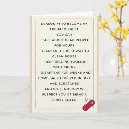 Voor een archeoloog vriend kaart (Gele Bloem)