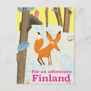 Voor een avontuur Finland retro reisposter Briefkaart