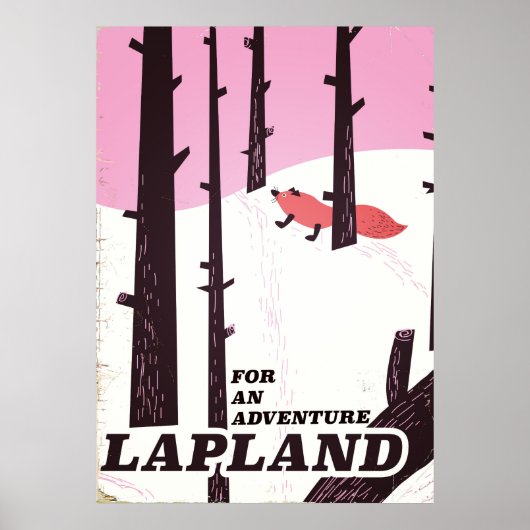 Voor een avontuur Lapland vintage poster (Voorkant)