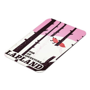 Voor een avontuur Lapland vintage poster Magneet