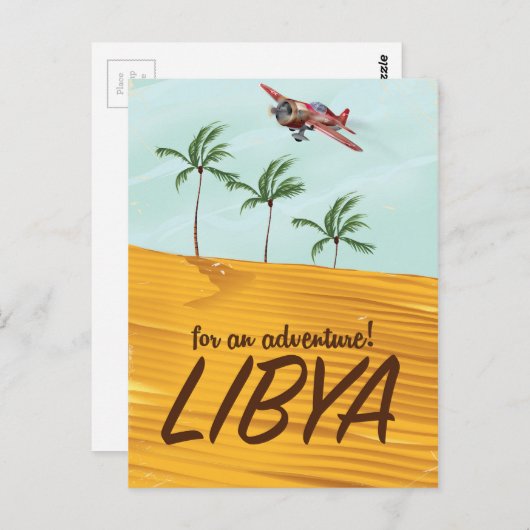 Voor een avontuur! Libische reisposter Briefkaart (Voorkant / Achterkant)