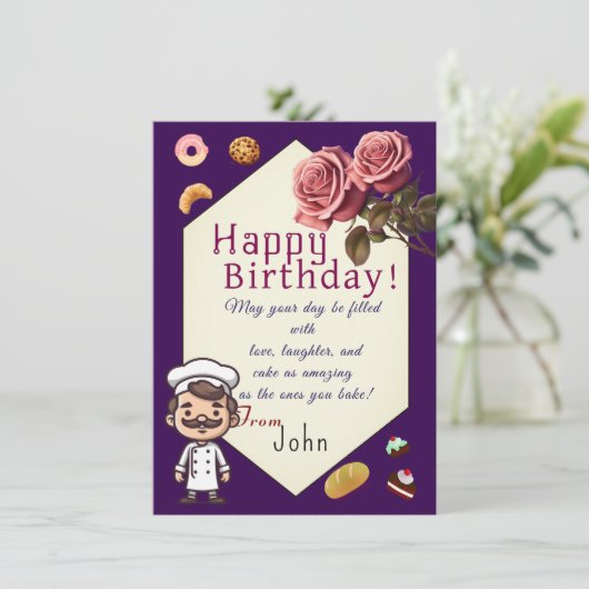 Voor een banketbakker kaart (Staand voorkant)