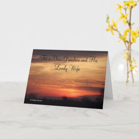 Voor een Beste kleinzoon en zijn vrouw Jubileum Ka Kaart (Gele Bloem)