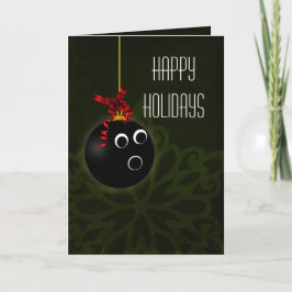 voor een bowler kerstKaart Feestdagen Kaart