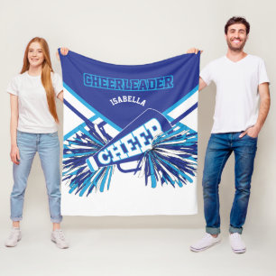 Voor een Cheerleader 📣 - Baby Blue, White & Blu Fleece Deken