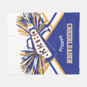 Voor een Cheerleader 📣 - Blauw, Goud & Wit Fleece Deken (Voorkant (Horizontaal))