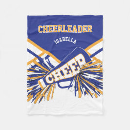 Voor een Cheerleader 📣 - Blauw, Goud & Wit Fleece Deken