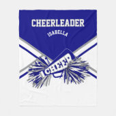 Voor een 📣 Cheerleader - blauw, grijs en wit Fleece Deken (Voorkant)