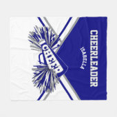 Voor een 📣 Cheerleader - blauw, grijs en wit Fleece Deken (Voorkant (Horizontaal))