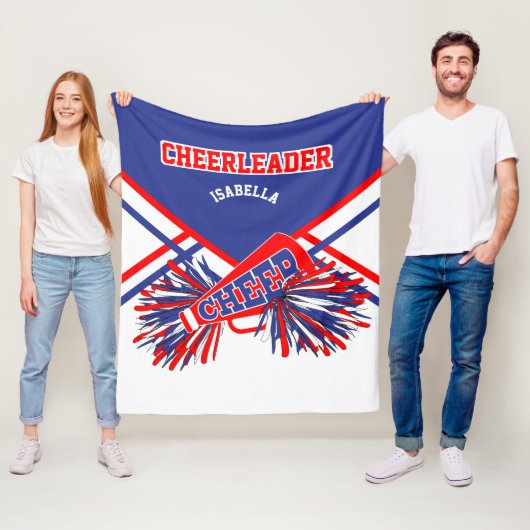 Voor een Cheerleader 📣 - blauw, wit en rood 2 Fleece Deken (In situ)