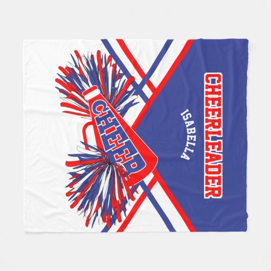 Voor een Cheerleader 📣 - blauw, wit en rood 2 Fleece Deken (Voorkant (Horizontaal))
