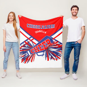 Voor een Cheerleader 📣 - blauw, wit en rood Fleece Deken