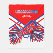 Voor een Cheerleader 📣 - blauw, wit en rood Fleece Deken (Voorkant)