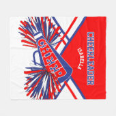 Voor een Cheerleader 📣 - blauw, wit en rood Fleece Deken (Voorkant (Horizontaal))