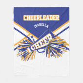 Voor een Cheerleader 📣 - Blue, Gold & White 2 Fleece Deken (Voorkant)