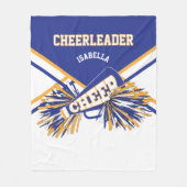 Voor een Cheerleader 📣 - Blue, Gold & White 2 Fleece Deken (Voorkant)