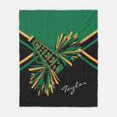 Voor een Cheerleader 📣 - Donkergroen, goud en zwa Fleece Deken (Voorkant)