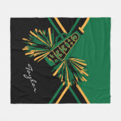 Voor een Cheerleader 📣 - Donkergroen, goud en zwa Fleece Deken (Voorkant (Horizontaal))
