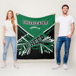 Voor een Cheerleader 📣 - Donkergroen, wit en zwar Fleece Deken