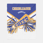 Voor een Cheerleader 📣 - Gold, White en Blue Fleece Deken (Voorkant)