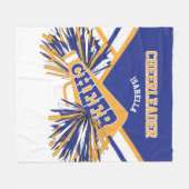 Voor een Cheerleader 📣 - Gold, White en Blue Fleece Deken (Voorkant (Horizontaal))