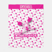 Voor een Cheerleader - Hot Pink en White Fleece Deken (Voorkant)