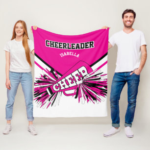 Voor een Cheerleader 📣 - Hot Pink, White en Black Fleece Deken