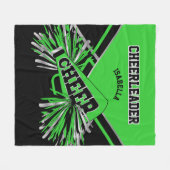 Voor een Cheerleader - Lime Green, Silver & Black  Fleece Deken (Voorkant (Horizontaal))