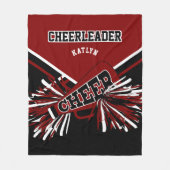 Voor een 📣 Cheerleader - Maron, Black & White Fleece Deken (Voorkant)
