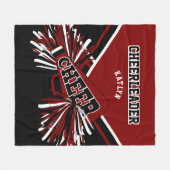 Voor een 📣 Cheerleader - Maron, Black & White Fleece Deken (Voorkant (Horizontaal))