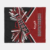 Voor een 📣 Cheerleader - Maroon, Zwart & Wit Fleece Deken (Voorkant (Horizontaal))