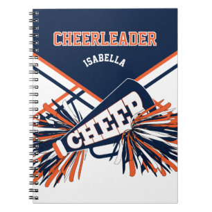 Voor een Cheerleader - Navy Blue, White en Oranje Notitieboek