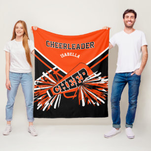 Voor een Cheerleader 📣 - Oranje, zwart en wit Fleece Deken