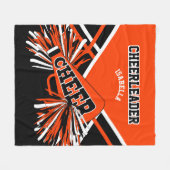 Voor een Cheerleader 📣 - Oranje, zwart en wit Fleece Deken (Voorkant (Horizontaal))
