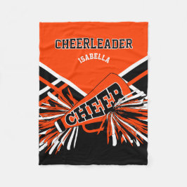 Voor een Cheerleader 📣 - Oranje, Zwart & Wit Fleece Deken