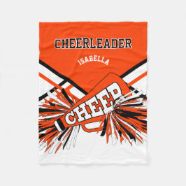 Voor een Cheerleader 📣 - Oranje, Zwart & Wit Fleece Deken